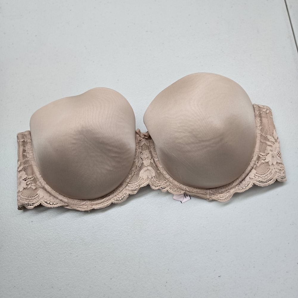 Victoria's Secret PINK Women Bra 36DD Beige Dream Angels T Shirt Underwired READ